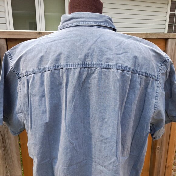 Stonewashed Cotton Shirt Blue Size 2X 56" Chest Wind River Outfitting - Picture 7 of 10